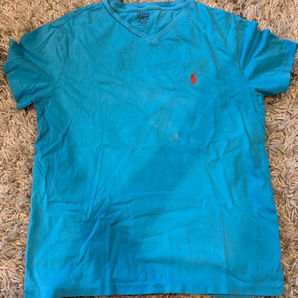 Polo Ralph Lauren Blue V-Neck Tee S